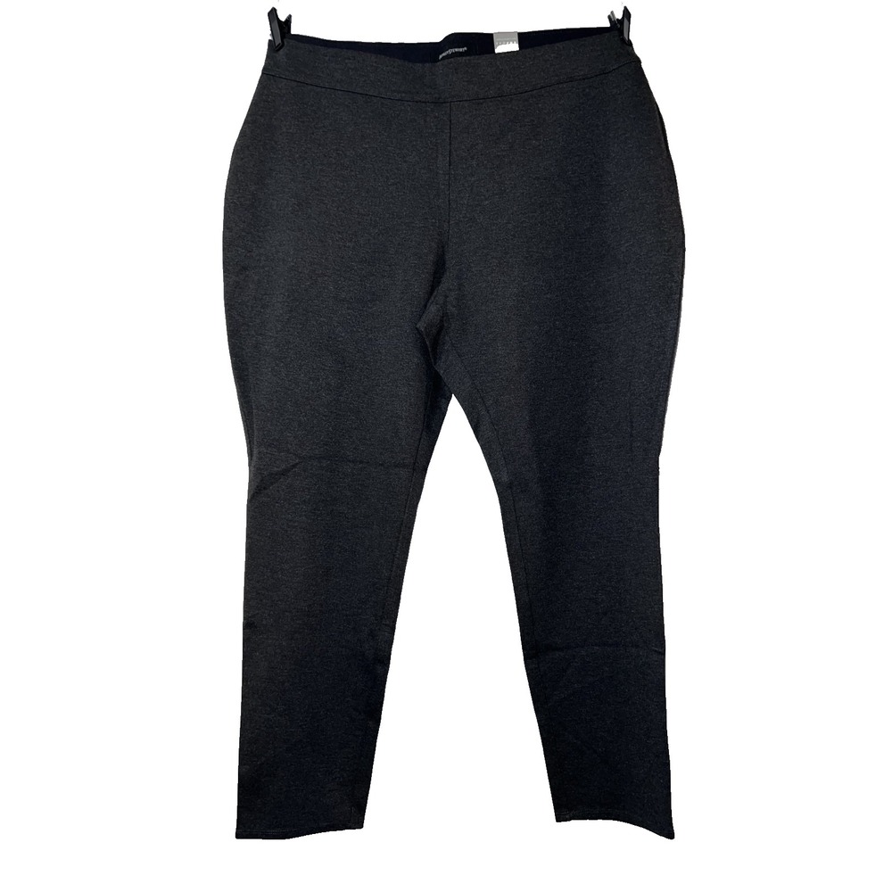 Ashley Stewart Women Plus Size 22/24 Charcoal Gray Ponte Knit Pull On Leggings